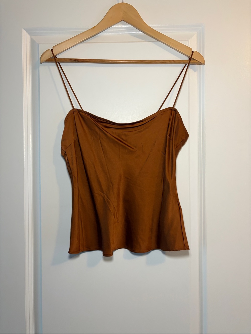 Good American | Rust Satin Spaghetti-Strap Cami - Picture 2 of 8